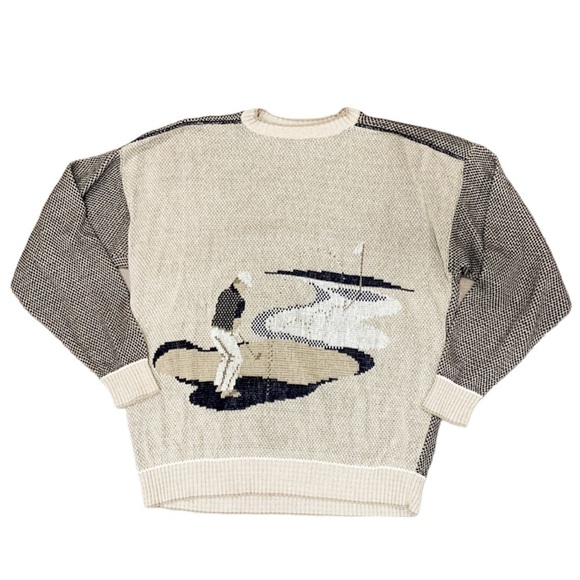 Vintage Jack Nicklaus men’s golfer knit crewneck sweater beige size xl - Picture 1 of 6